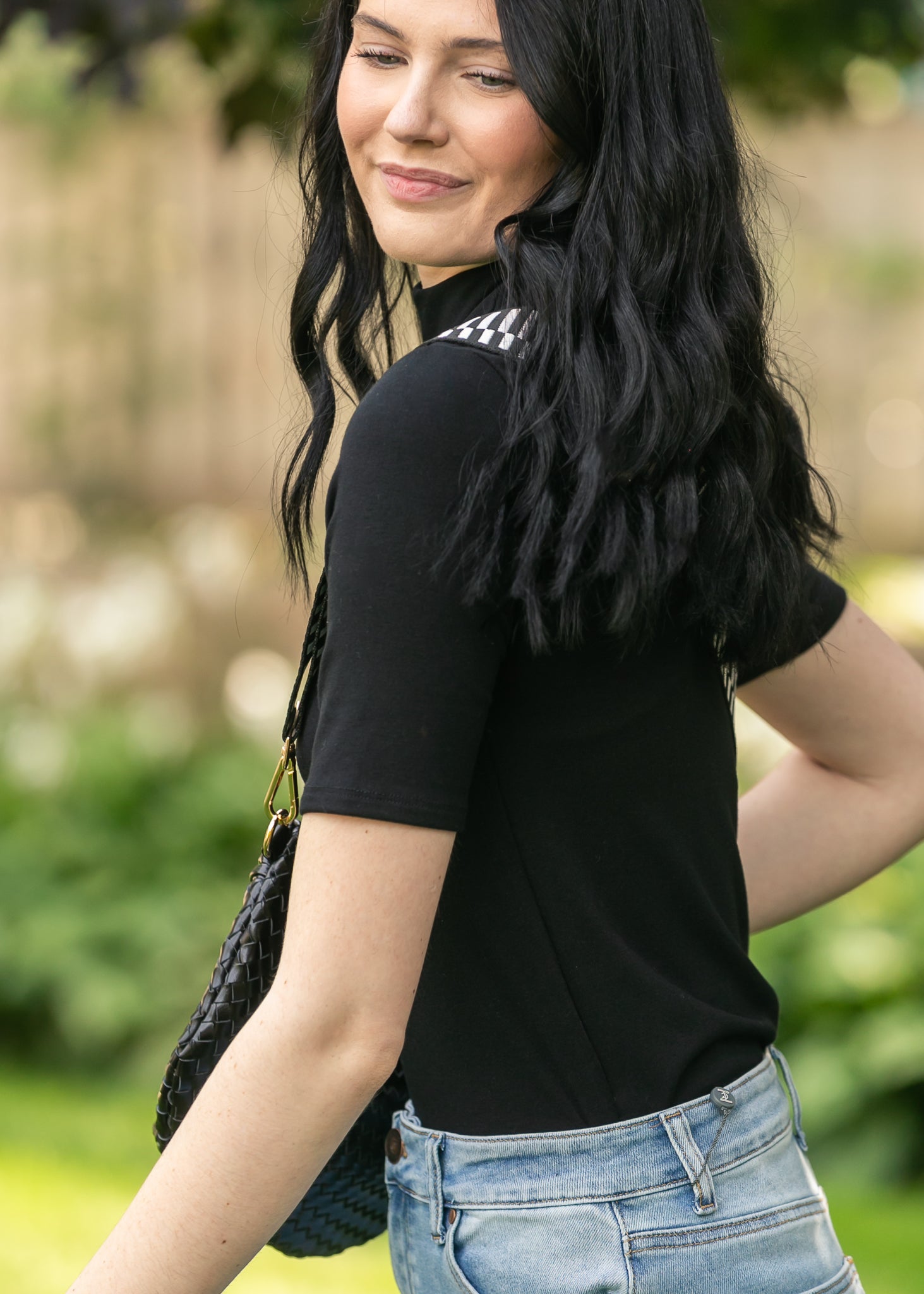 Short Sleeve Mock Neck Top FF Tops