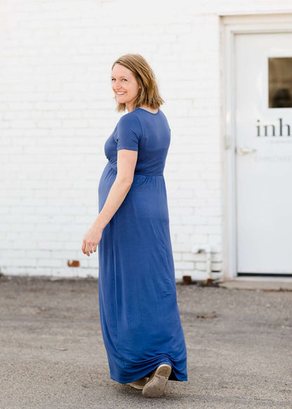 Short Sleeve Pocket Maxi Dress-FINAL SALE Dresses