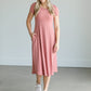 Short Sleeve Ribbed A-Line Midi Dress Dresses
