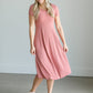 Short Sleeve Ribbed A-Line Midi Dress Dresses
