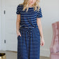 Short Sleeve Stretch Midi Dress Dresses