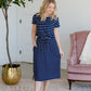 Short Sleeve Stretch Midi Dress Dresses