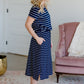 Short Sleeve Stretch Midi Dress Dresses