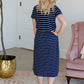 Short Sleeve Stretch Midi Dress Dresses