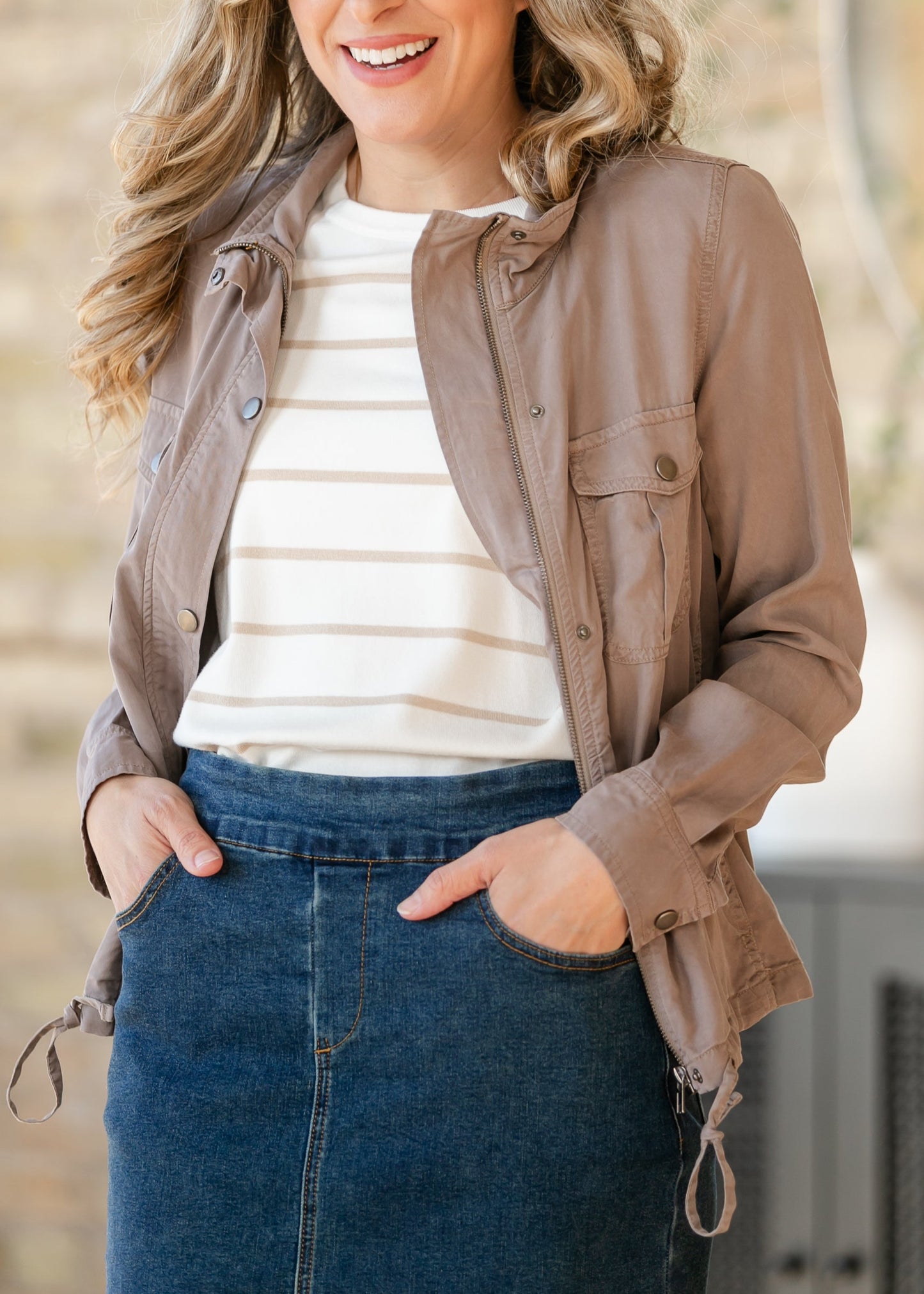 Short Sleeve Striped Sweater FF Tops