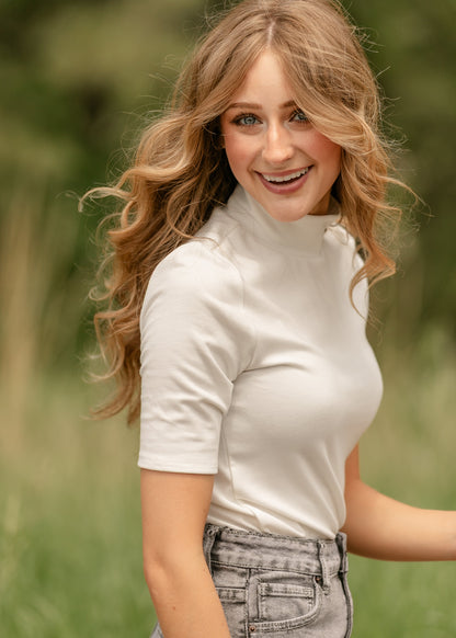 Short Sleeve Turtleneck Top FF Tops