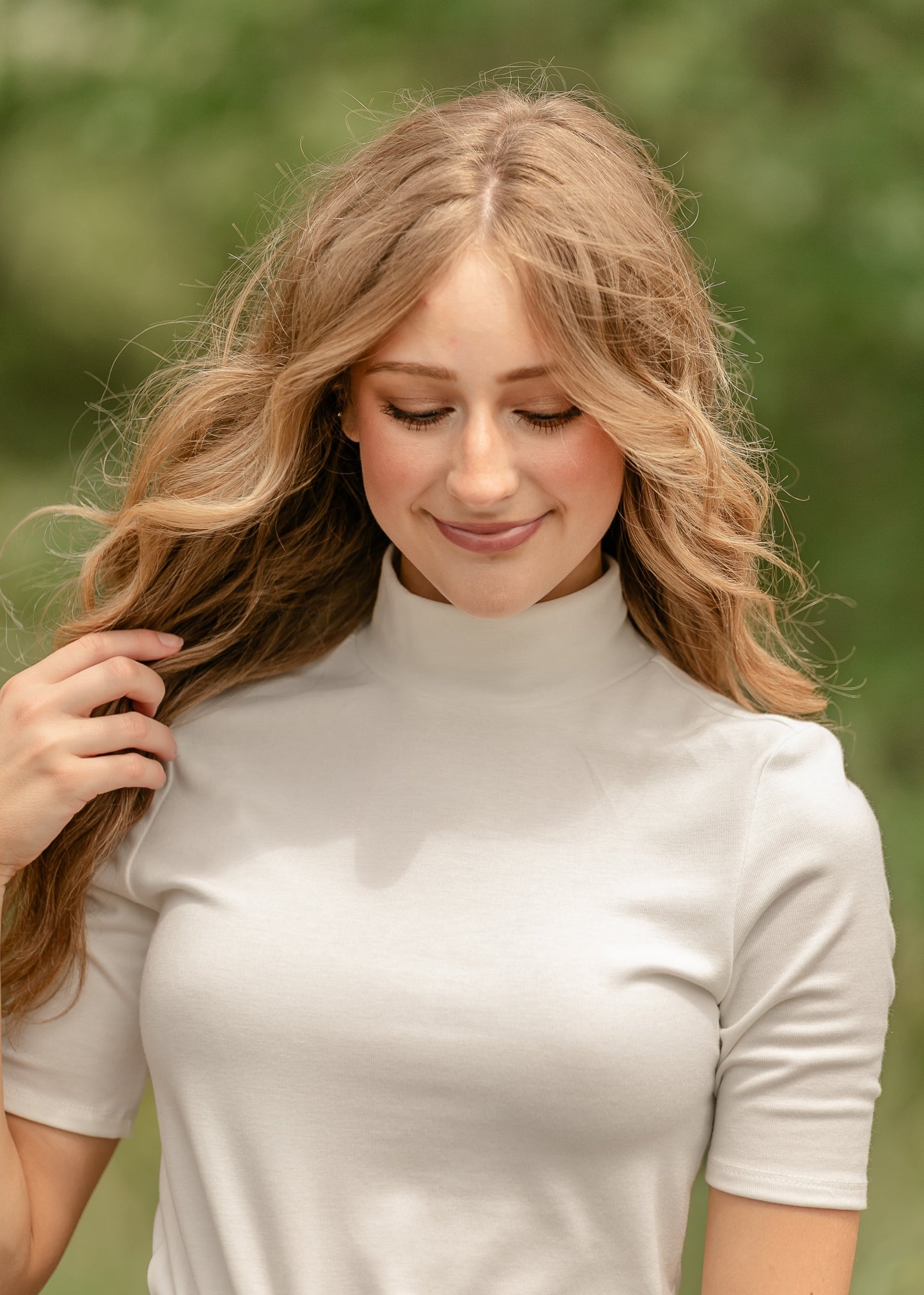 Short Sleeve Turtleneck Top FF Tops