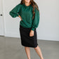 Shoulder Pintuck Crewneck Sweatshirt FF Tops