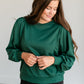 Shoulder Pintuck Crewneck Sweatshirt FF Tops Hunter Green / S