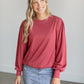 Shoulder Pintuck Crewneck Sweatshirt FF Tops Red / S