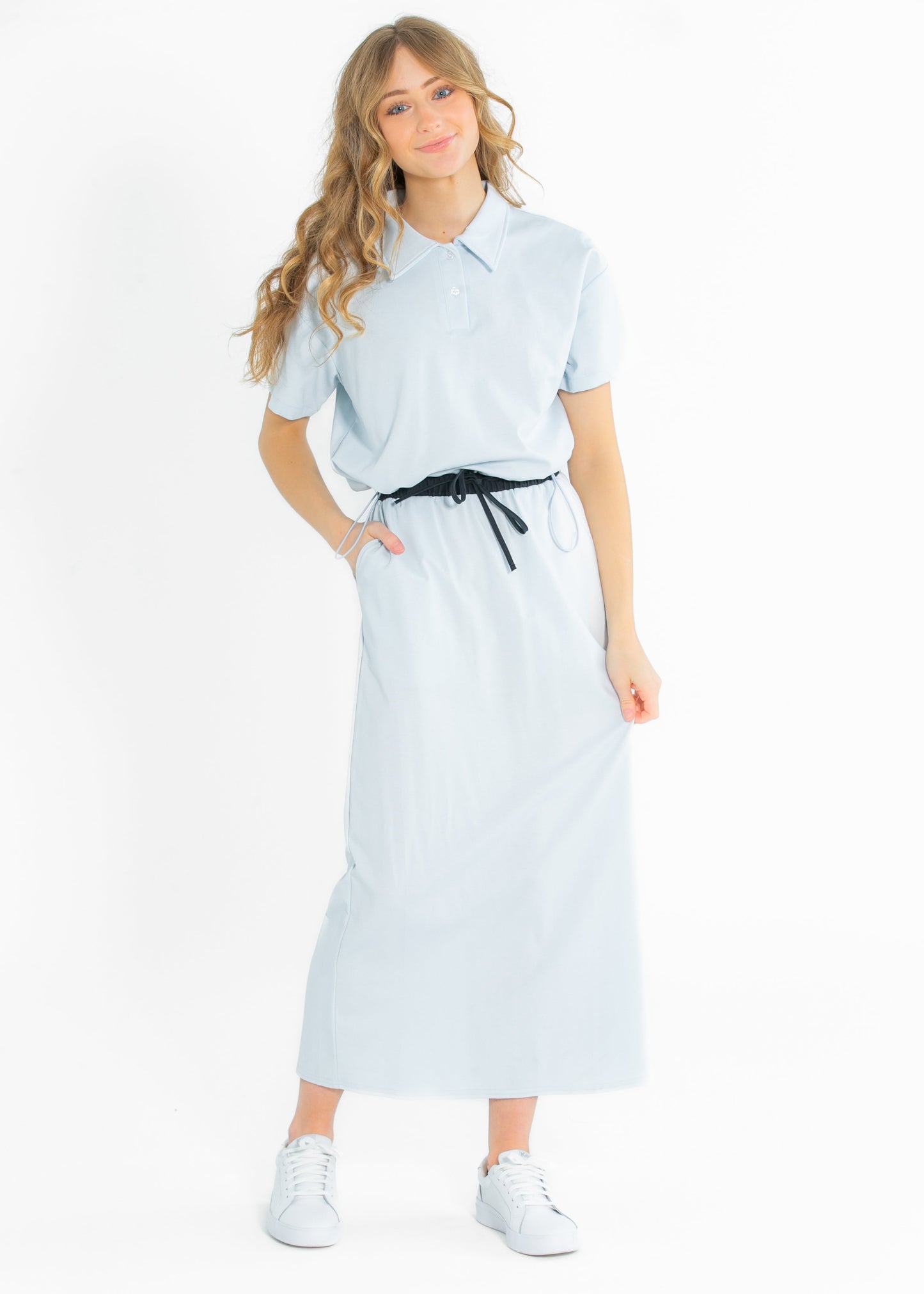 Showed Up Drawstring Midi Skirt FF Skirts