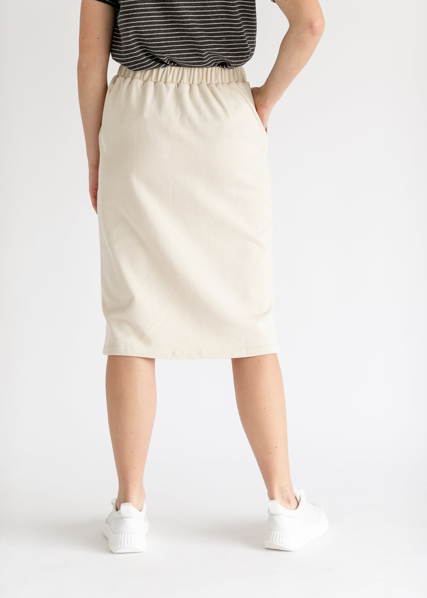 Side Pocket Knit Midi Skirt FF Skirts