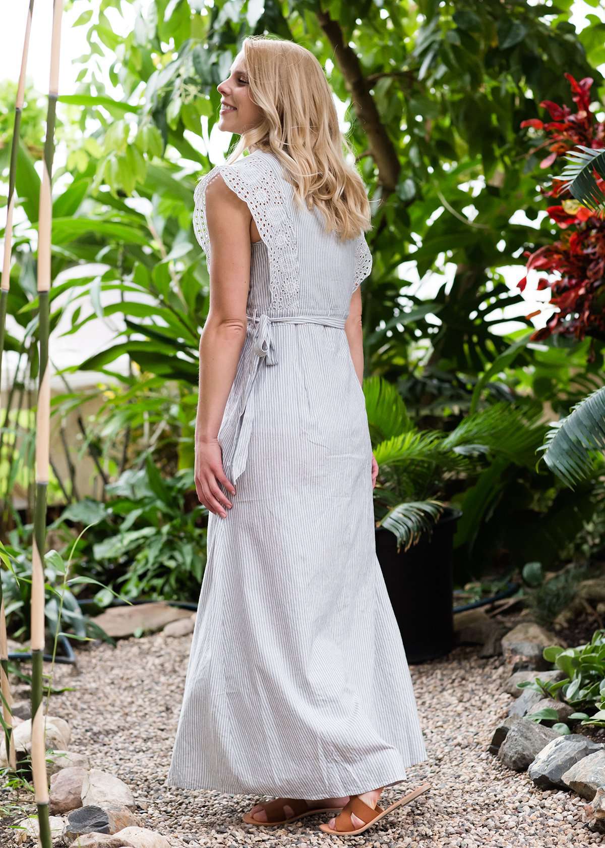 Side Tie Embroidered Maxi Dress - FINAL SALE Dresses
