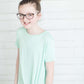 Side Tie Solid Tee-FINAL SALE Tops Mint / XS