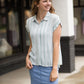 Side Tie Striped Button Up Top - FINAL SALE Tops