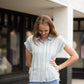 Side Tie Striped Button Up Top - FINAL SALE Tops