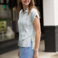 Side Tie Striped Button Up Top - FINAL SALE Tops