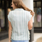 Side Tie Striped Button Up Top - FINAL SALE Tops