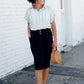 Side Tie Striped Button Up Top - FINAL SALE Tops