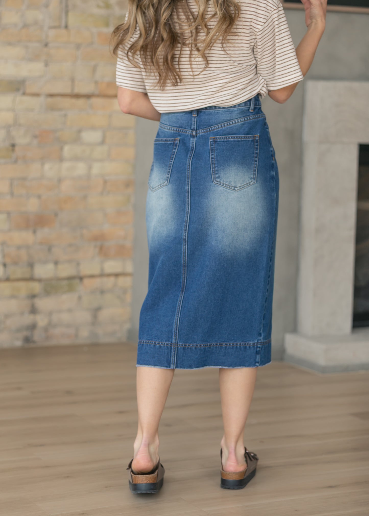 Skylar Button Front Midi Skirt IC Skirts