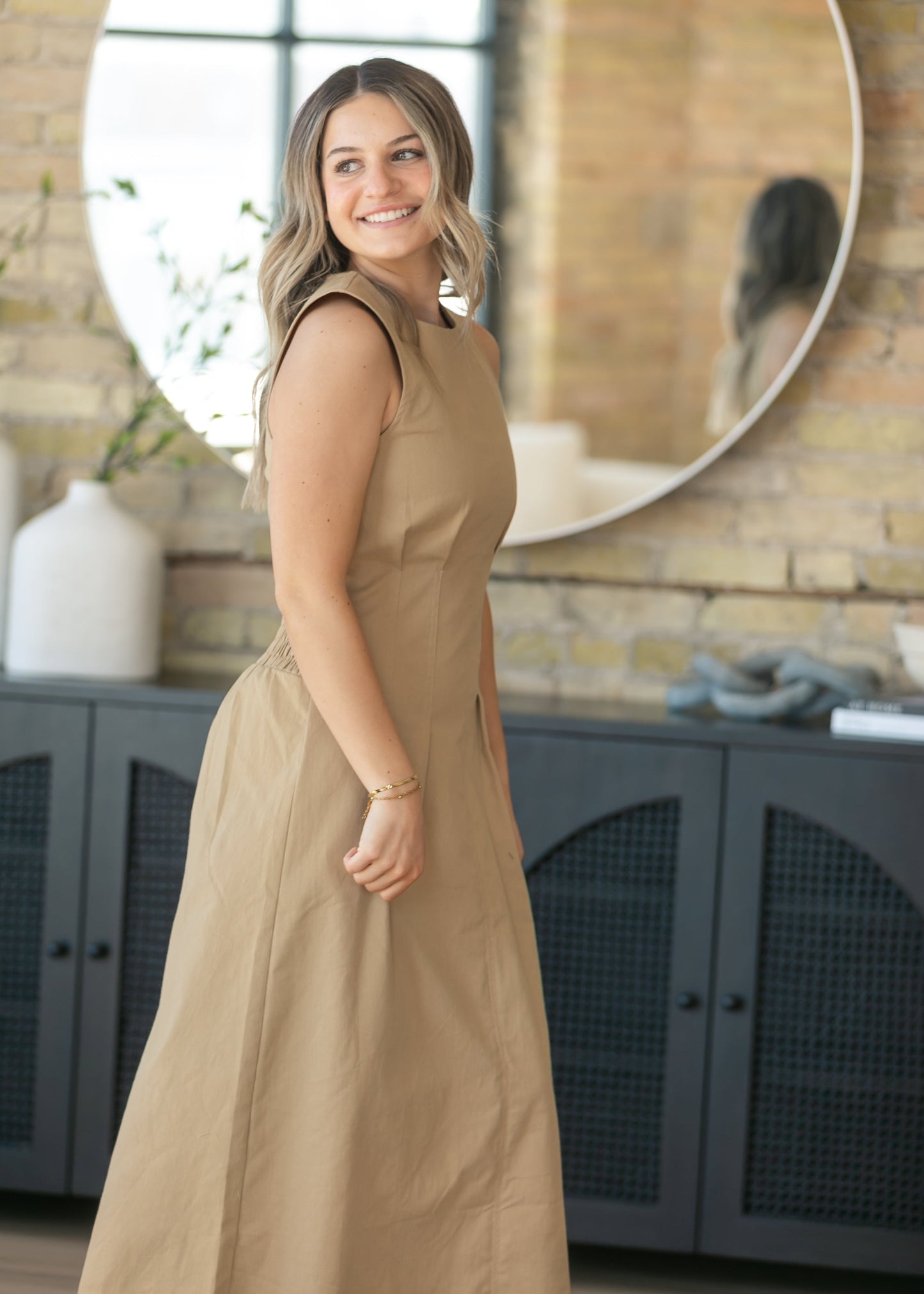 Sleeveless Twill Maxi Dress FF Skirts