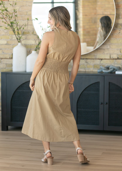 Sleeveless Twill Maxi Dress FF Skirts