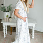 Smocked Blue Floral Maxi Dress Dresses