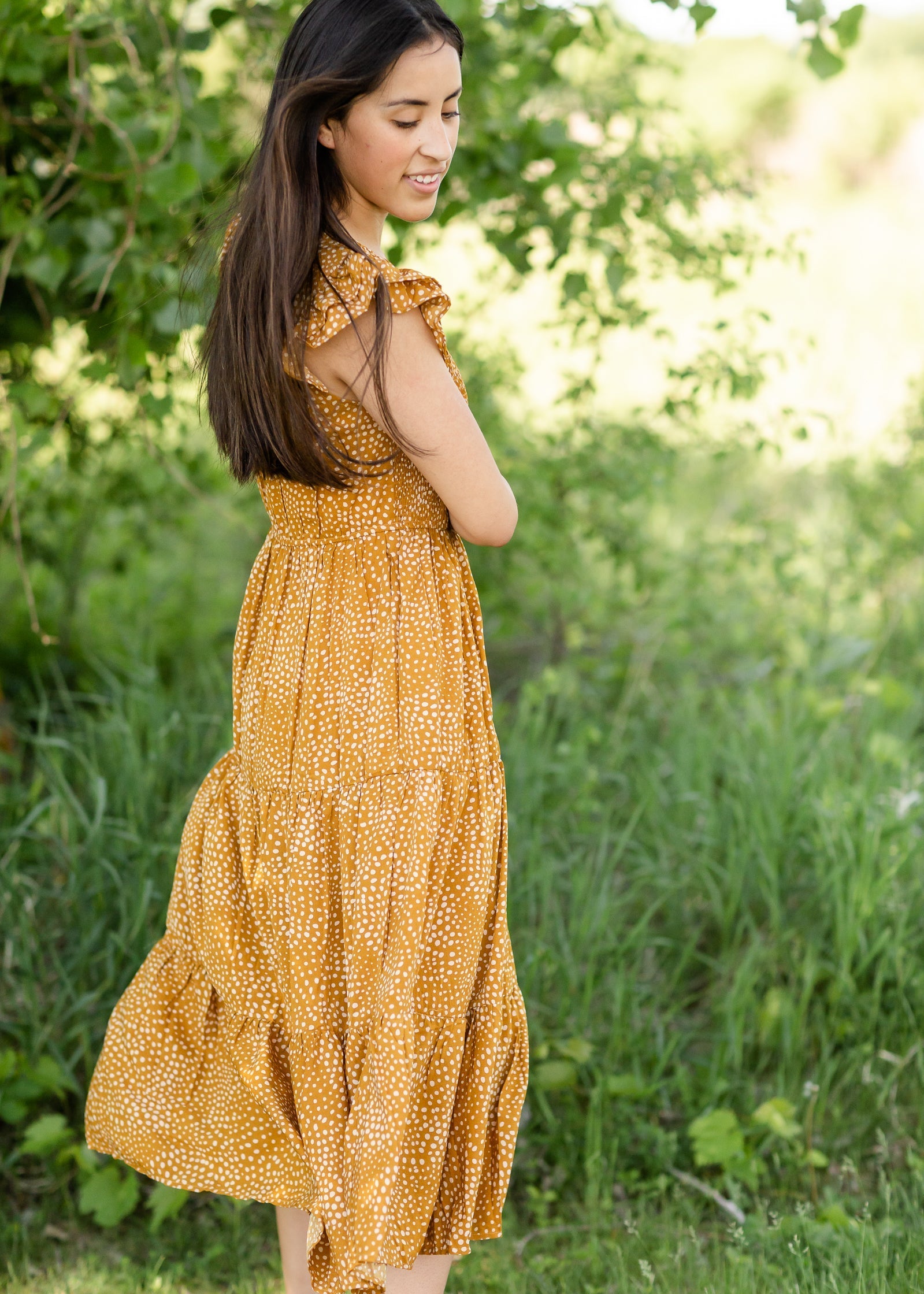 Smocked Bodice Flutter Sleeve Dress - FINAL SALE Dresses