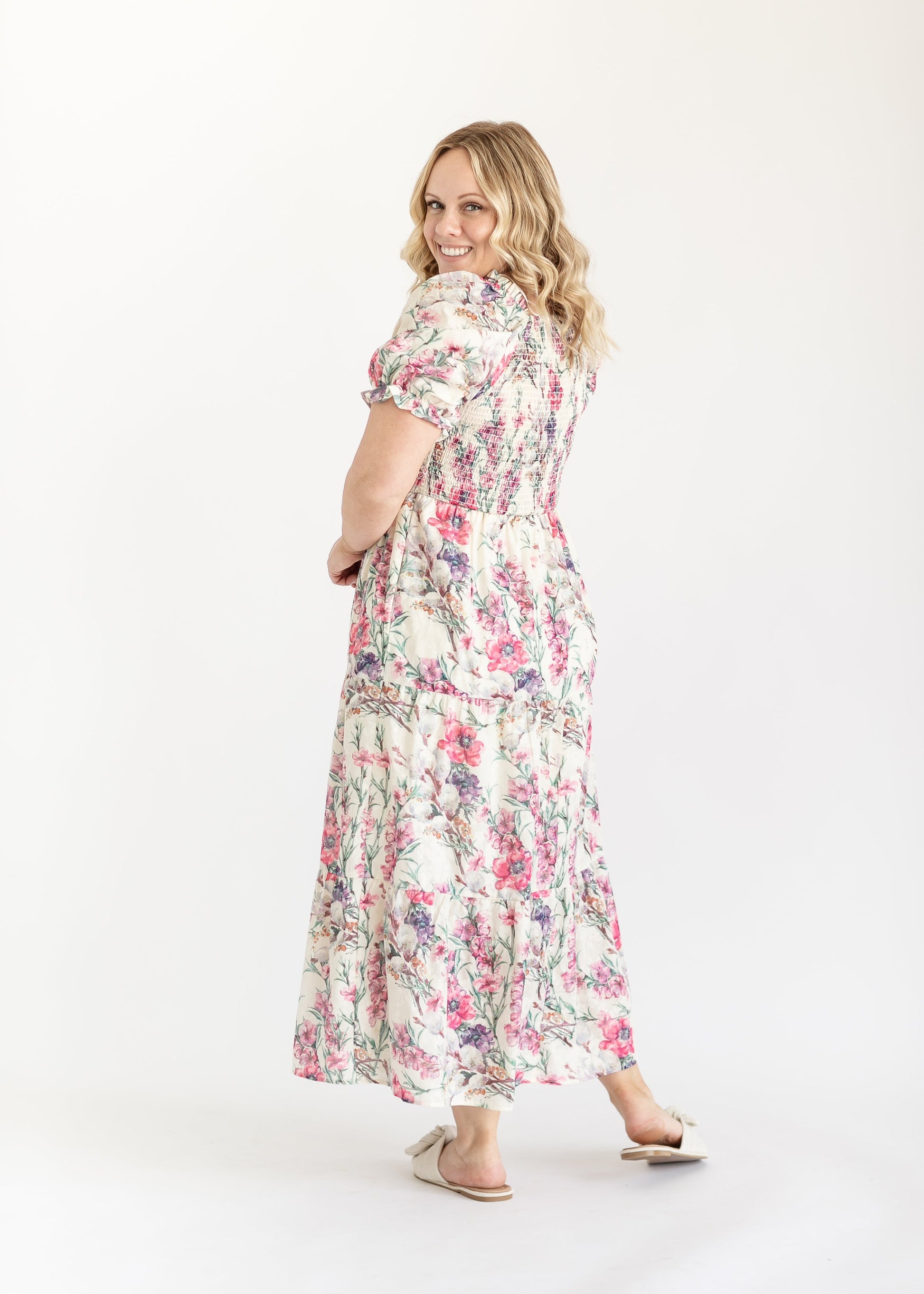 Smocked Floral Maxi Dress FF Dresses