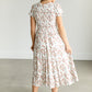 Smocked Floral Short Sleeve Midi Dress FF Dresses