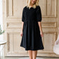 Smocked Front Black Midi Dress - FINAL SALE Dresses