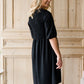 Smocked Front Black Midi Dress - FINAL SALE Dresses