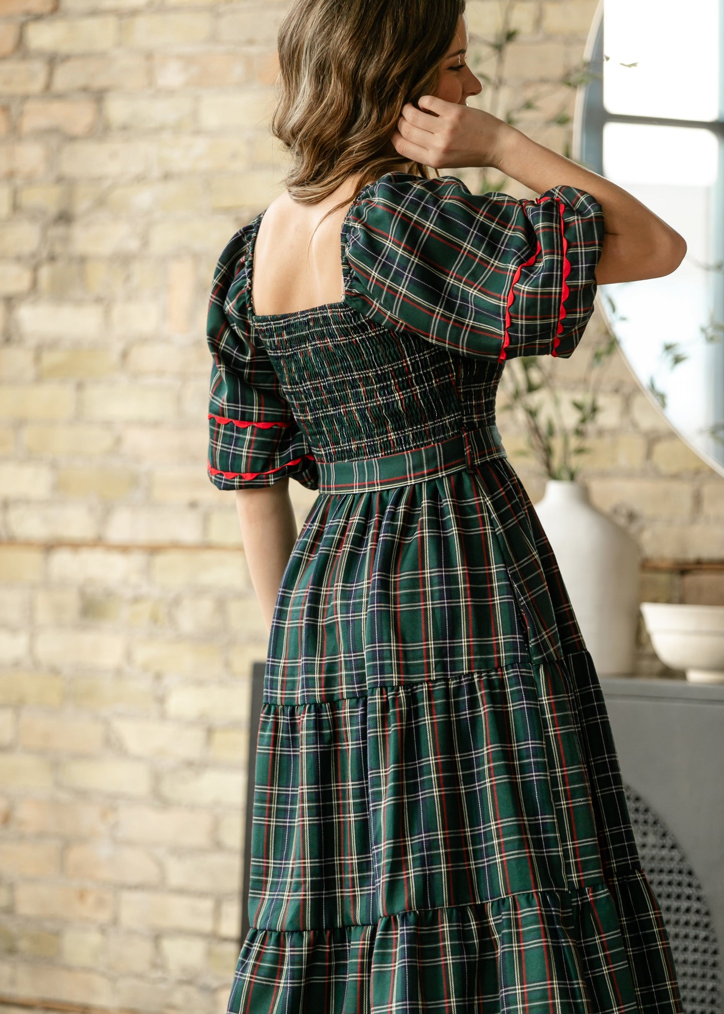 Smocked Puff Half Sleeve Maxi Dress FF Dresses