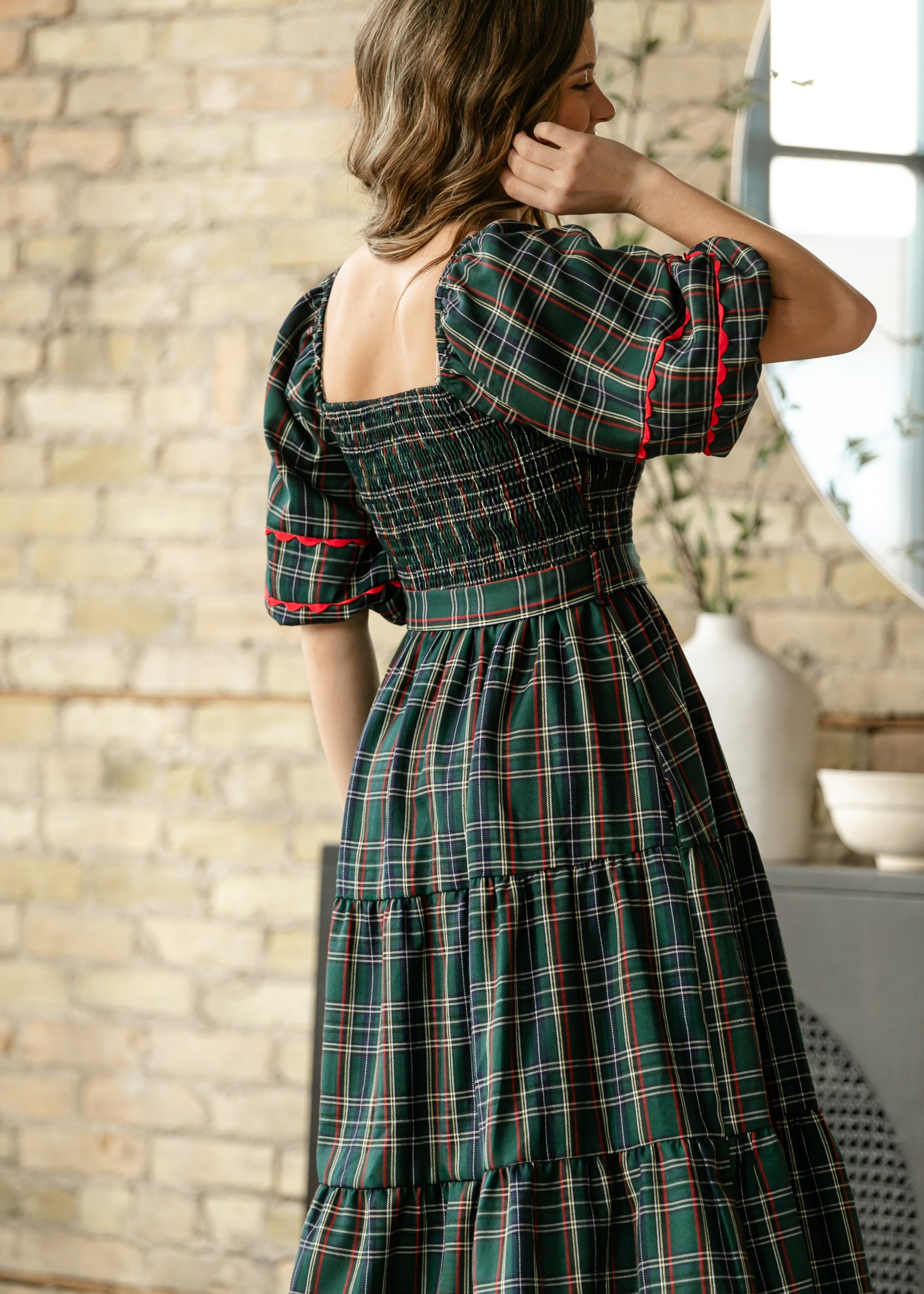 Smocked Puff Half Sleeve Maxi Dress FF Dresses