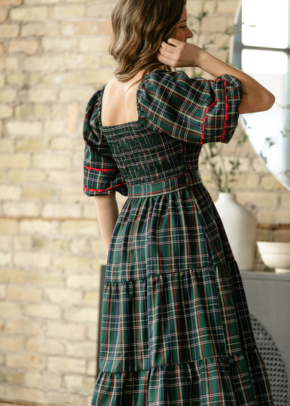 Smocked Puff Half Sleeve Maxi Dress FF Dresses