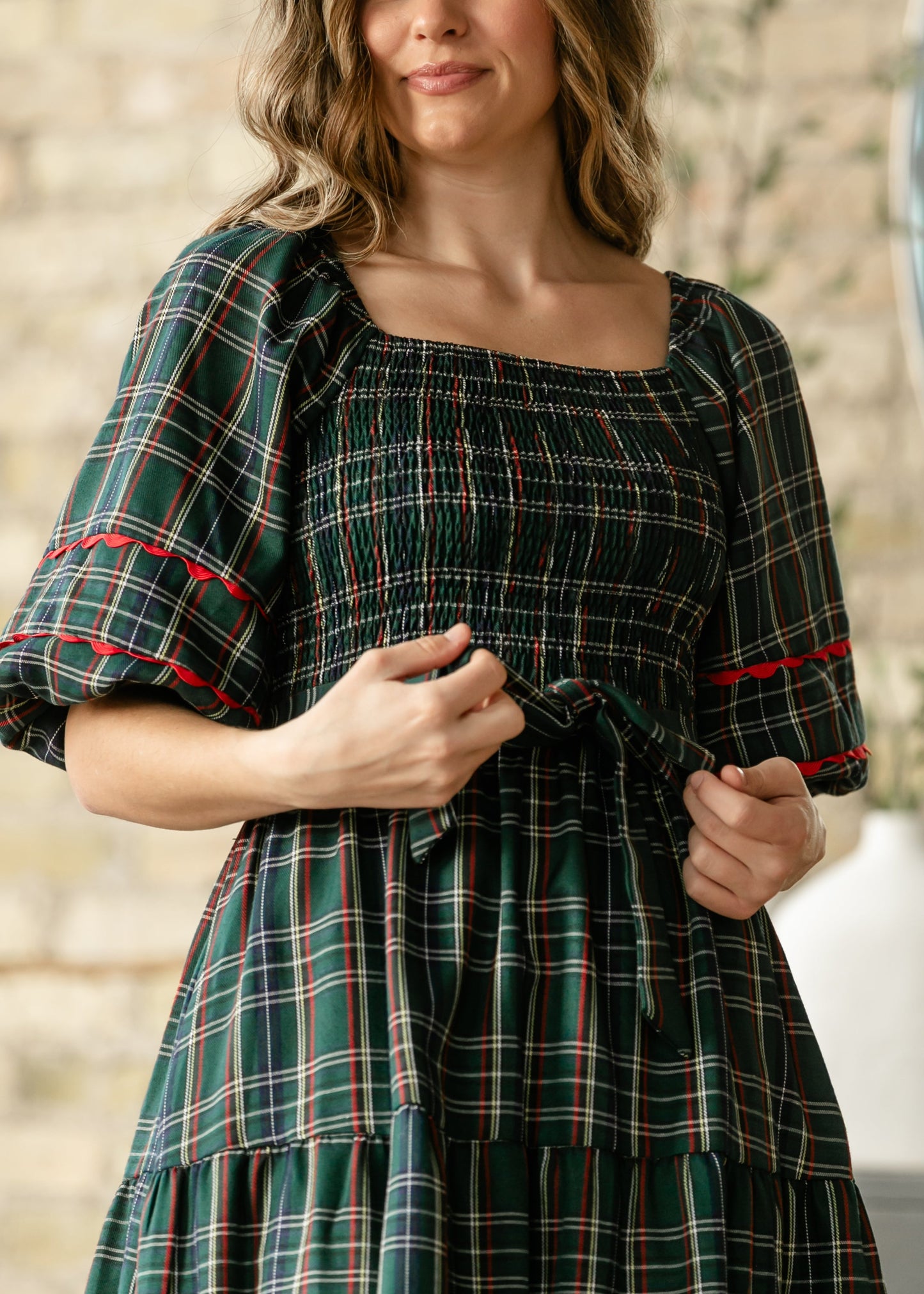 Smocked Puff Half Sleeve Maxi Dress FF Dresses