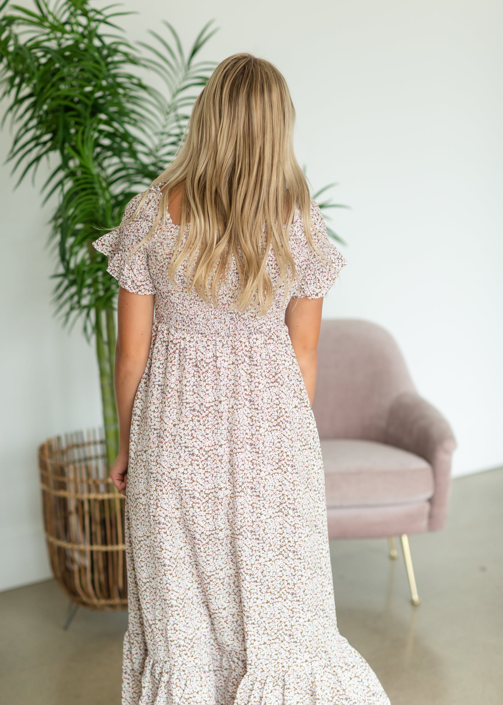 Smocked Short Sleeve Maxi Dress - FINAL SALE Dresses