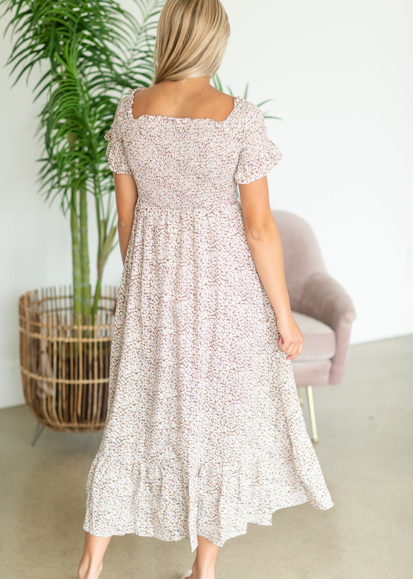 Smocked Short Sleeve Maxi Dress - FINAL SALE Dresses