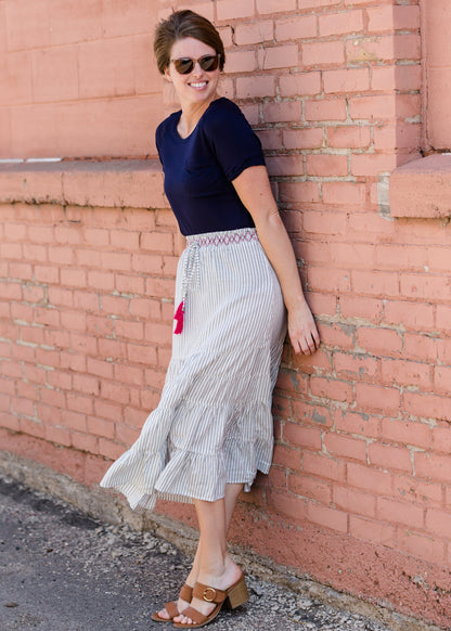 Smocked Waist Striped Maxi Skirt - FINAL SALE Skirts