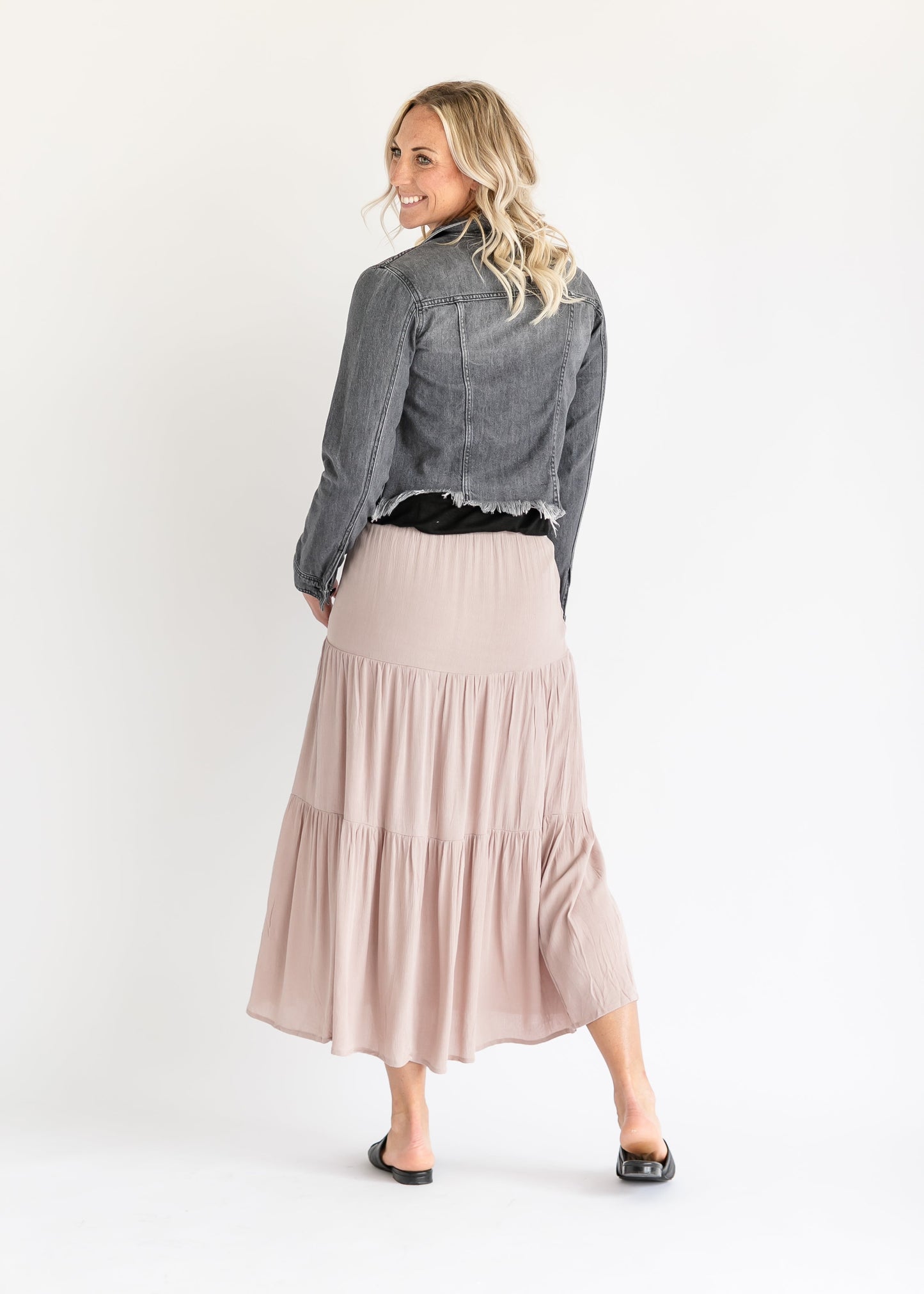 Smocked Waist Tiered Maxi Skirt FF Skirts