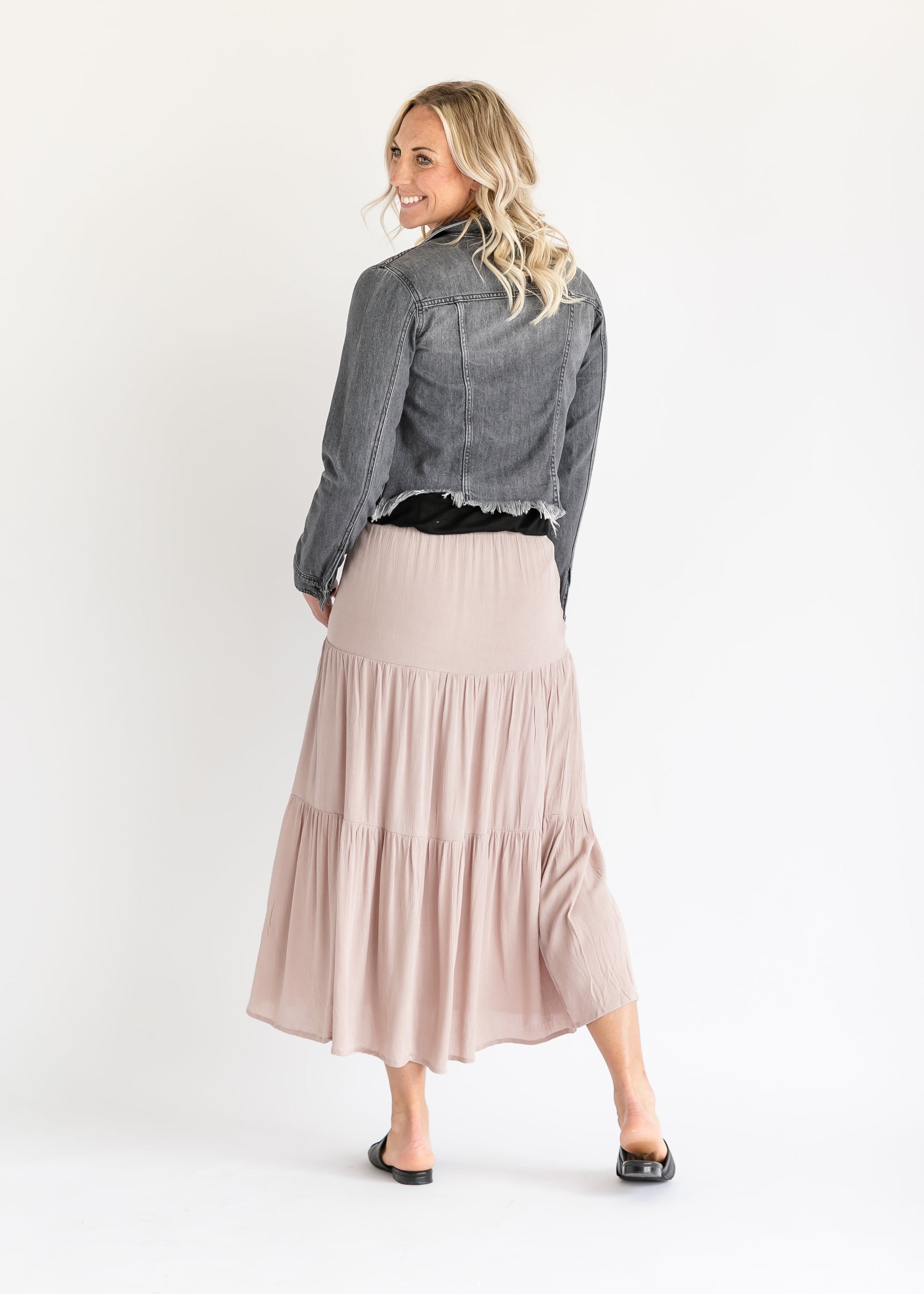 Smocked Waist Tiered Maxi Skirt FF Skirts