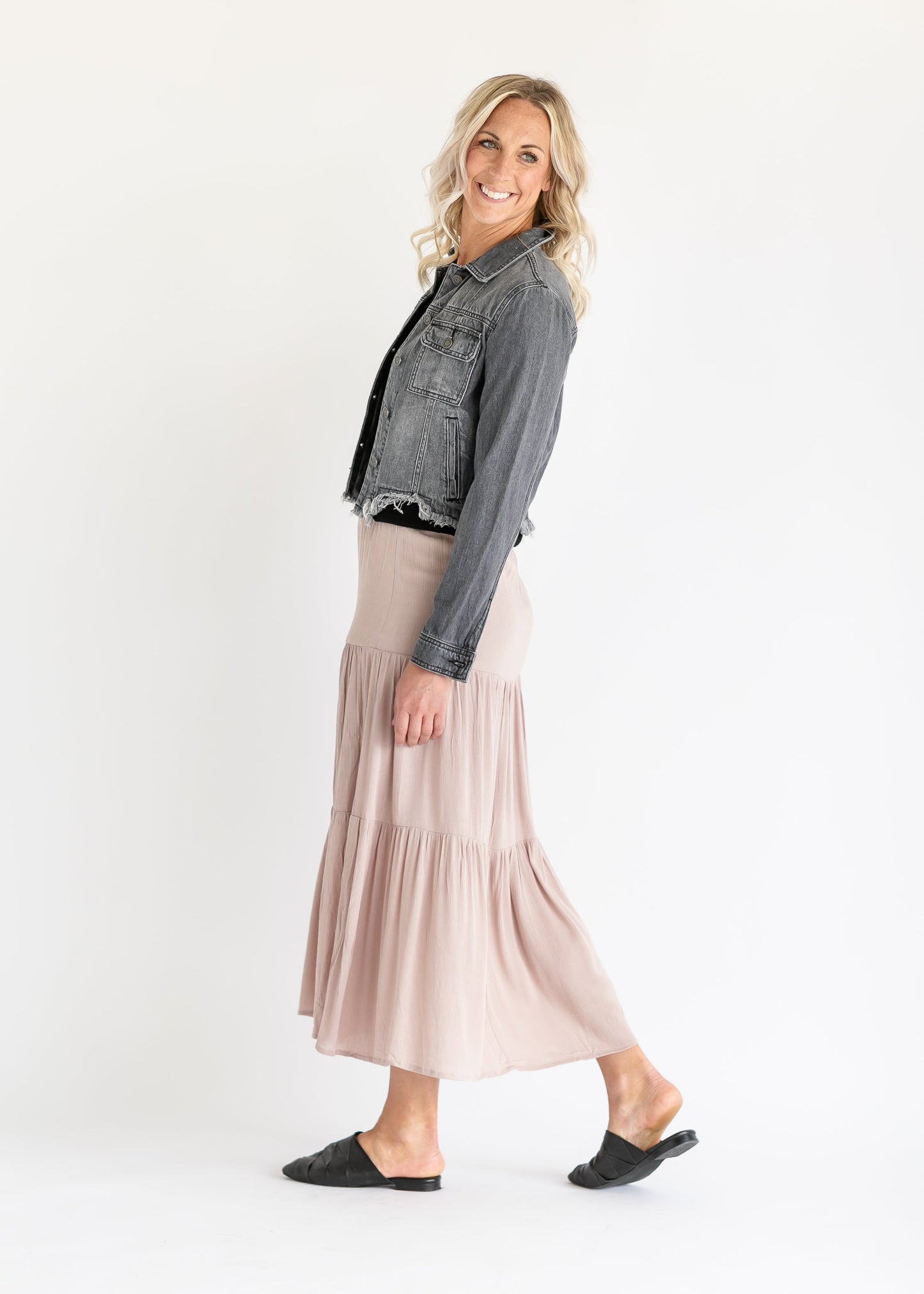 Smocked Waist Tiered Maxi Skirt FF Skirts