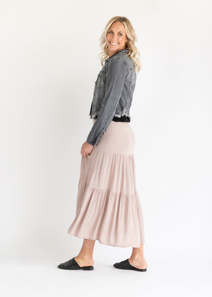 Smocked Waist Tiered Maxi Skirt FF Skirts