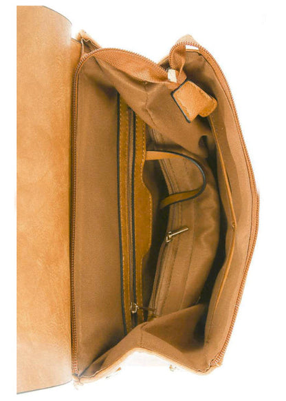 Smooth Taupe Faux Leather Backpack Accessories