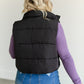 Zip Front Cropped Puffer Vest FF Tops