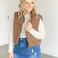 Zip Front Cropped Puffer Vest FF Tops
