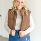 Zip Front/Cropped Puffer Vest FF Tops Brown / S