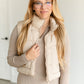 Zip Front Cropped Puffer Vest FF Tops Khaki/S