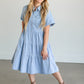 Snap Up Denim Midi Dress FF Dresses