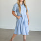 Snap Up Denim Midi Dress FF Dresses